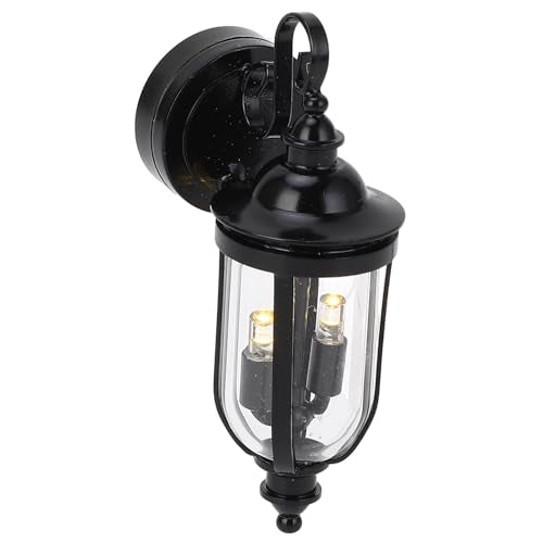 Miniatuur Wandlamp met LED-lamp, Black Glass Wall Sconce voor Dollhouse Tuin Decoratie, 1:12 Dollhouse LED Wall Lamp, Grote DIY Speelgoed 5