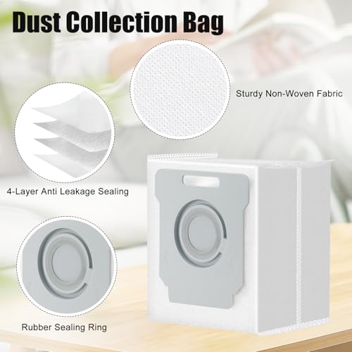 18 st Vervanging voor Roomba Combo I5, I5+, J5, J5+ Stofzuigeronderdelen, 2 hoofdborstels, 6 zijborstels, 6 Hepa Filters, 4 stofzakken 5