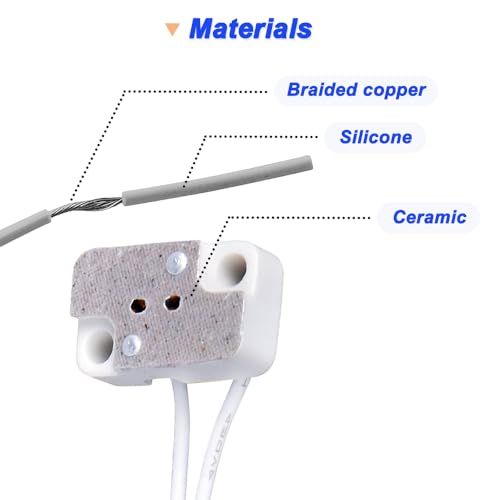 G4 GX5.3 LED lichtbollen, Rechthoekige Porselein Socket voor MR16 MR11 LED CFL Halogeen lichtbollen met 15 cm Kabel, Kabelaansluitingen (pakket van 10) 4
