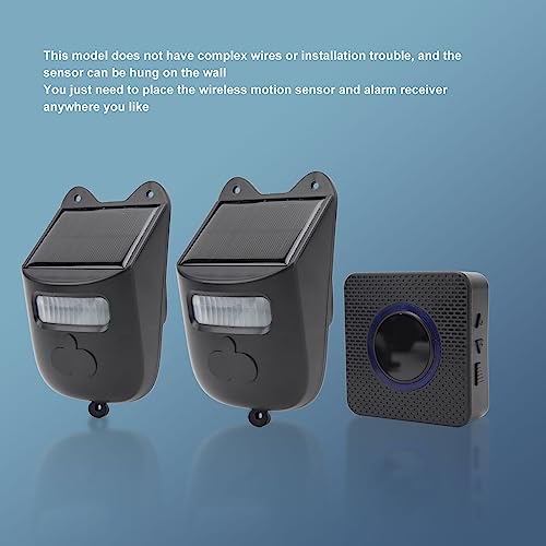 Long Range Solar Wireless Driveway Alarm Outdoor Motion Sensor Detector Beveiligingswaarschuwingssysteem met 1 ontvanger en 2 detector 5