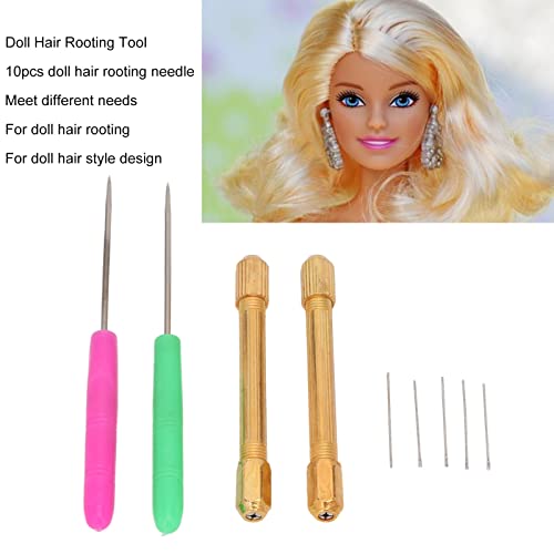 Poppen maken handmatige naald vilt Kit, Poppenhaar wortelen gereedschap metaal 10 naalden massief pop haar maken gereedschap, vilt naald gereedschap, vilten starter Kit, Naald Villing Stitch Punch Tool 3