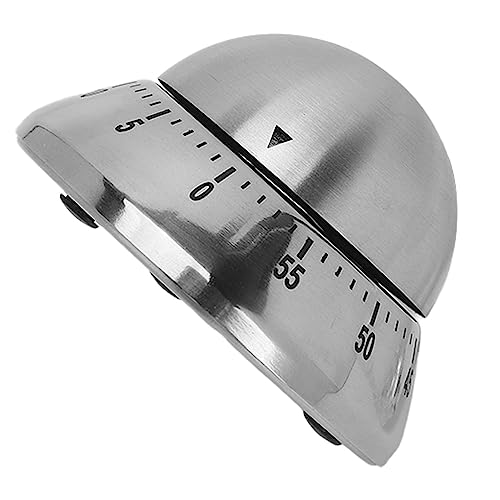 Keuken Timer Roestvrij staal Metalen Metalen Mechanisch aftellen Kooktimer met Luid Alarm en Anti Slip Base voor Keuken koken bakken Startpagina Bureaublad Decor 3