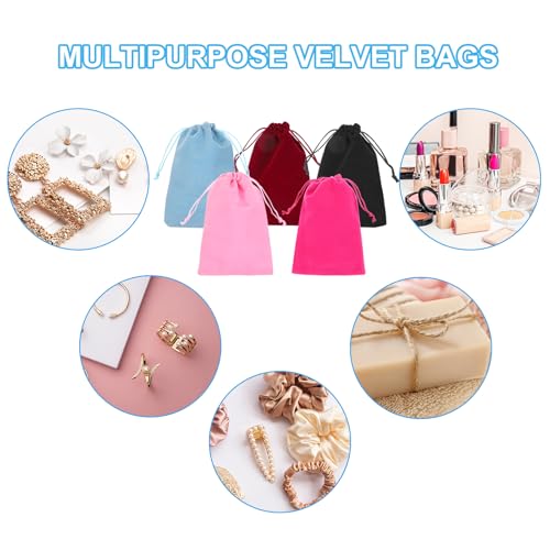 Fluwelen Geschenkzakjes, 12 stuks 12x15cm Velvet Geschenkzakje Sieraden Pouch Geschenkzakje voor bruiloft Favor Party Verjaardagsfestivals Goud, Zwart, Coin Pouch 4