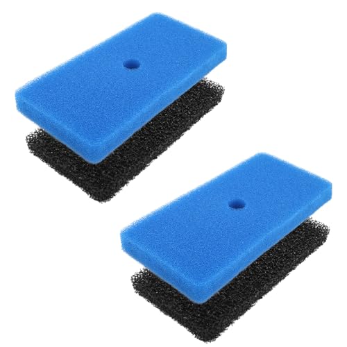 4Pcs Pond Filter Pads Vervanging, Coarse Fine Sponge Filter Media Compatibel met 52231 52229 Filter Box voor Buitenvijvers Aquaria Fonteinen Watervallen (Zwart, Blauw)