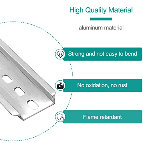 Din Rail Slot 35 mm Aluminium, 6 stuks klem DIN Rails, met bevestigingsschroeven, 12 inch 30 cm lang, 35 mm breed, 7,5 mm hoog voor Terminal Block Relays 4
