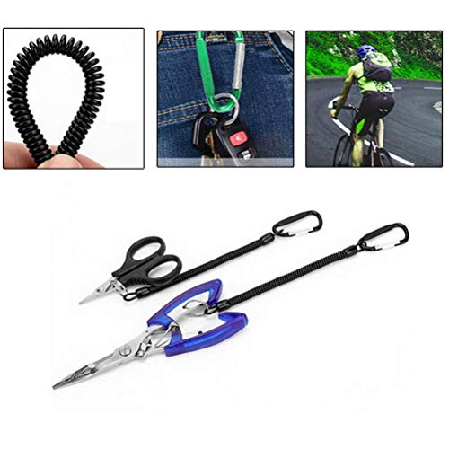 Carabiner Lanyard Chain, Retractable Lanyard Keychain Spring Stretch Cord Safety Keychain for Key, Rowing and Camping 18,5cm/7.28" Rood 3