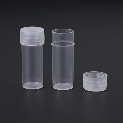 50 st 5ml kleine plastic monsterbuizen met deksels volume plastic monster flessen kleine opslag container reageerbuis injectieflacon houder geboord dia14mm hoogte 40mm 4