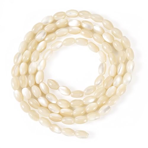 1 Strand Natural Trochus Shell Kralen Oval Seashell Kralen Losse Spacer Kralen Zomer Shell Kralen voor DIY armband ketting oorbellen sieraden maken, Pale Goldenrod