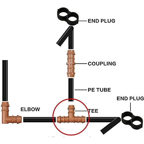 Drip Irrigatie 17mm Barbed Wire Tee koppeling passen, koppeling connectoren voor 1/2 Inch Irrigatie Tube, Drip Line passen voor tuin gazon 25PCS 3