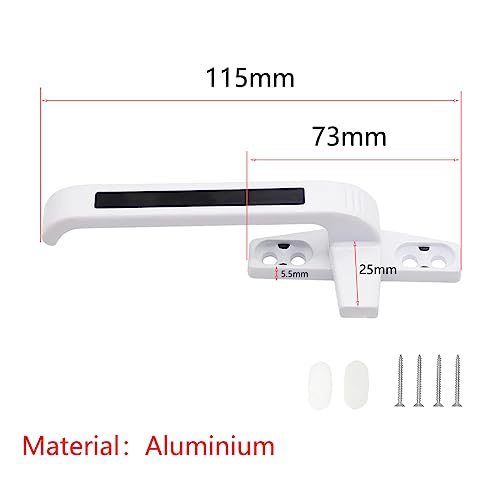 Vensterhandgreep, Linker- en Rechterhandgreep, Aluminiumlegering, Draaideuren, Vensterblokkering, Uitschuifbare Vensterhandgreep voor Patios Wit 5