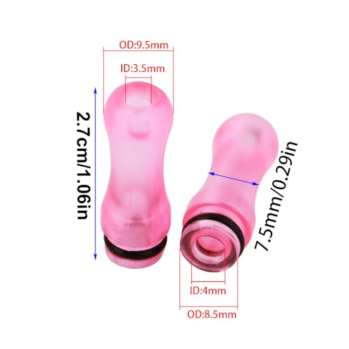 510 Plastic druppeltips, 16 stuks 510 mondstukken 28mm lengte (mix van 8 kleuren)