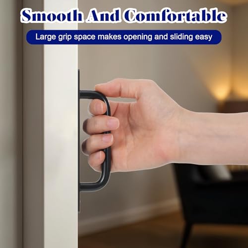 Barn Door Handle, 2 stuks Legering handvat schuifdeur handvat schuifdeur handvat met plate kast deur handvat zwarte handgrepen voor deurkast Keukenmeubels Tuin Gate schuur kabinet deur 4