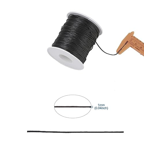 Waxed Cotton Cord voor sieraden 91,4 m x 1 mm, zwart