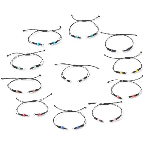 11 stuks Verstelbare gevlochten koord Black Waxed gevlochten draad Half afgewerkt armband met porseleinen kralen voor DIY Vrouwen sieraden maken vriendschap mode bangle accessoire