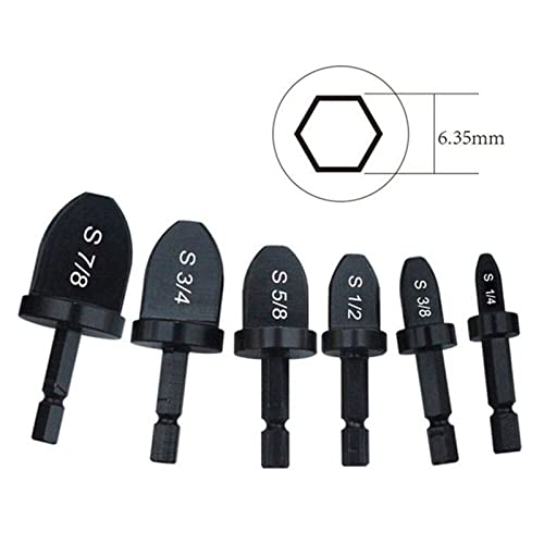 6 st HVAC-gereedschappen, Swaging Tool Drill Bit Set Multifunctionele koperen Pipe Flaring Tool Airconditioning Koperen Tube Expander Swaging Tool 5