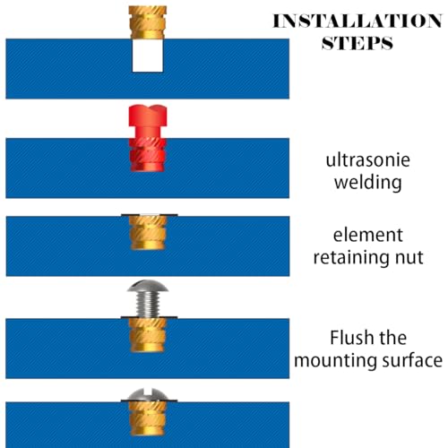 Messing invoegen Noten, Dujelixa 100 st 3D Printing Messing Noten M3 * 4.0 * 4.5mm, Injectiemoer, Gekartelde draad Warmte Containment Nut, Messing Gekartelde Nut voor 3D Printing Injectie Vormen 3