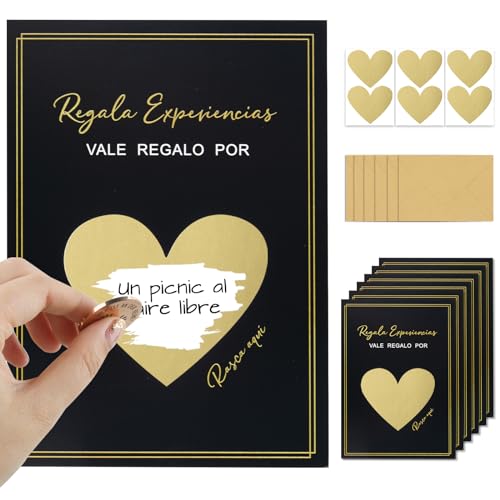 6 stuks kraskaarten te geven als een geschenk Experimentencias als een geschenk POR Spaans