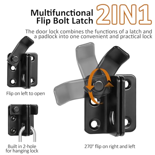 Deursluiting roestvrij stalen slot slot klein, deur slot vergrendelbare slot, slot slot vergrendelbare deur slot buiten met hangslot gat slot voor poort venster afsluiting (links open) 4