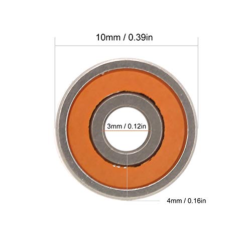 Hybride keramische lagers 3x10x4mm Roestvrij IJzer- en staalindustrie Reel Shaft Kogellager met rubber 3
