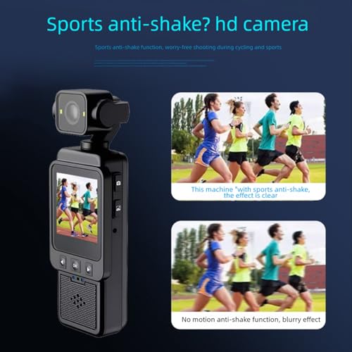 Dpofirs Body Camera met Video opname, Anti -shake Small Body Cam met 270° roterende, draagbare camera voor sport, fietsen, Huisdieren, Travaling, 256GB Uitbreidbaar 4