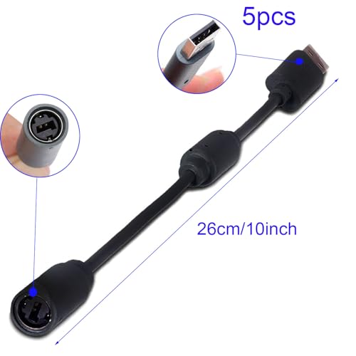 Xbox 360 USB Kabelvervanging Dongle USB Kabelbekabelde controller scheuren Scheur Kabel Game Contractor Adapter voor Xbox 360 zwart