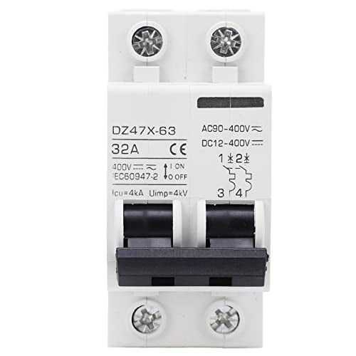 Miniature Circuit Breaker 400V AC DC 2P 32A Din Rail Mount Overload Protection Home, Luchtschakelaar voor residentiële verlichting distributielijnen, zonne-PV-systeem