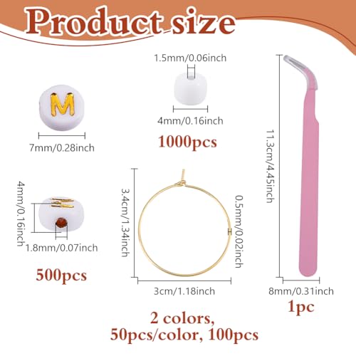 DIY Kralen maken Kit, DIY Wijnglas Charms Glazen Marker Tag voor bruiloft Cocktail Kip Party Decoratie, 34 x 30 x 0,5mm