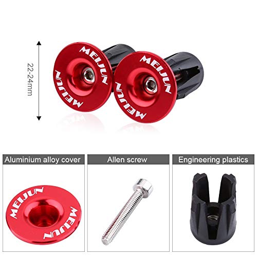 2 st. Fietsgreep Grips Cap End Plugs Bar Grip Plug Kleurrijk aluminium voor Road Bike Mountain Bike(Rood) 5