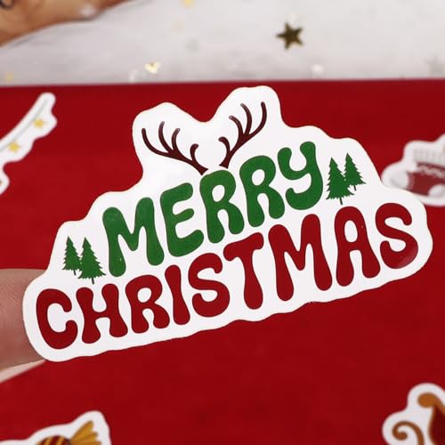 16 Vellen Kerstmis Stickers decoreren Kerstmis Zelfklevende papieren Stickers voor het knutselen Scrapbook Party Bag Stocking Fillers Envelop Card Making 3