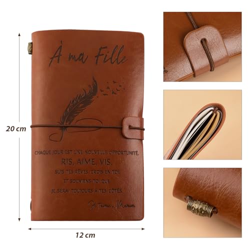 Dagboek voor meisjes reis dagboek vullen notitieboek A6 leder voor mijn dochter notebook Vintage Gift Girls Kerstmis verjaardag afstuderen