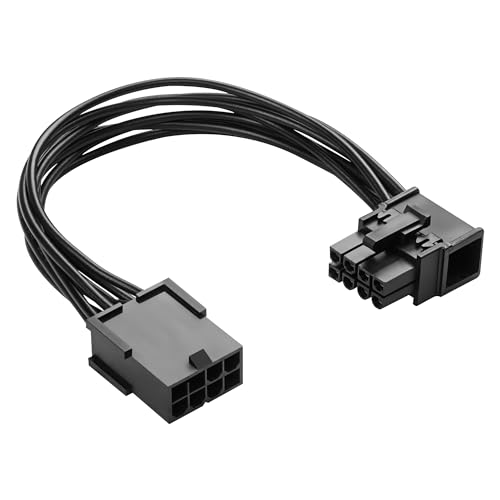 8 Pin Extension Cord PCIE 8 Pin Female to Right Angle Man PCIE Express Power Adapter Kabel voor grafische kaart 18AWG 15cm/5.9" (Links)