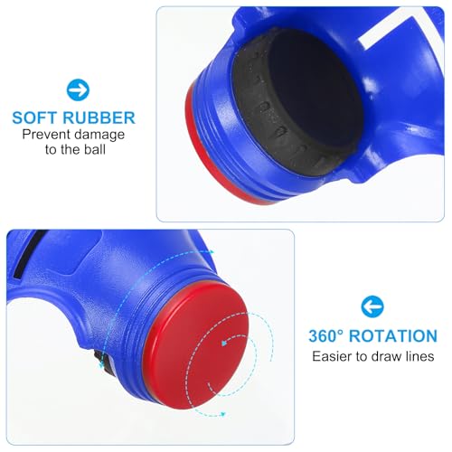 Golf Ball Marker Stencil 360 Degree Triple Track Golf Bal Uitlijning Markering Tool Line Drawing Marker voor mannen Vrouwen, Blauw / Rood 3