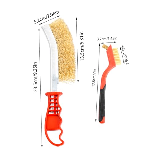 6 stuks draad borstelset, stalen borstel, metalen borstel, roestvrij staal koolstof draadborstel, koper gecoate draadborstel, Nylon Penselen voor lassen, Snail, Rust, 3 Large + 3 Kleine