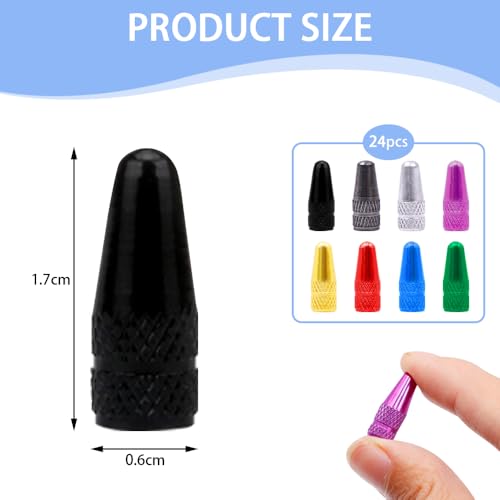 24st Presta Ventilatorkappen Fiets Band Valve Caps Aluminium Geanodiseerde Band Air Stam Covers Corrosiebestendig voor het fietsen van banden stofcovers voor MTB Fietsfietswieltjes