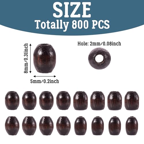800st Natural Wood Barrel Kralen voor DIY Macrame Rozenkrans sieraden bruin houten centrum geborsteld Spacer losse kralen voor armbanden