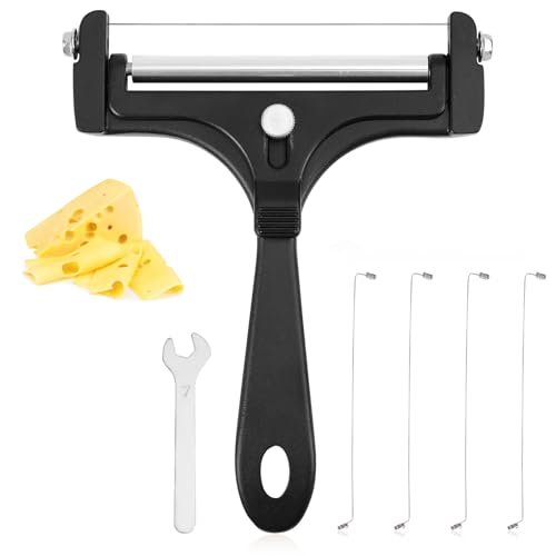 Cheese Slicer Set, verstelbare Dikte Iron Hand Cheese Slicer met 4 extra wires en Key Food Cutter voor boter Mozzarella Cheddar