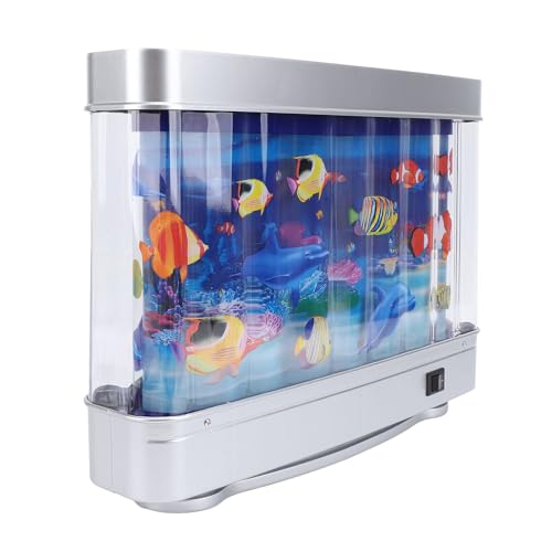 Mini Decoratieve Tropische Aquarium Lamp, Aquarium Nacht Licht met Beweging Vis, Sensory Therapie Speelgoed voor Baby's, Slaapkamer, Kantoor, Zeeleven