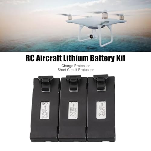 RC Drone Lithium Batterij voor E88 E88Pro LSE525 E525Pro Andere afstandsbediening vliegtuigen met 3 in 1 draagbare oplaadkabel, Quadcopter Accessoires met bescherming tegen (2600mAh) 3