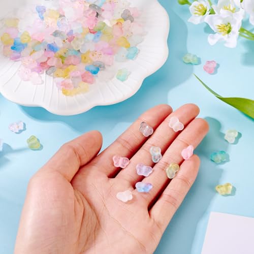 200Pcs Vlinder acryl Kralen Transparant Met Gouden Folie Gradiënt Kleur Vlinder Spacer Kralen Mooie Bulk Voor Ambachten Levering Diy Armband Sieraden Maken 5