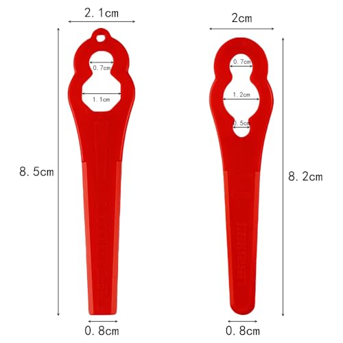100 st Plastic gras Trimmer Messen, Koordloze Gras Trimmer 83mm grasmaaier snijden Messen grasmaaier Accessoires Hulpmiddelen Vervanging Koordloze Gras Trimmer Blades voor Koordloze Gras Trimmer