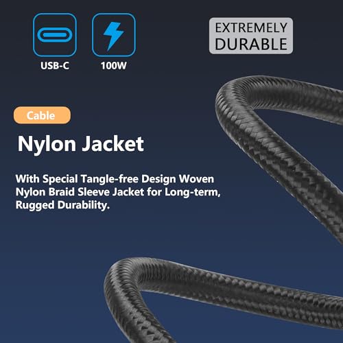 USB-C naar C-kabel, 100W, Tegenover U-vorm, Terug, Angled, USB-C, USB 3.2 Type C, Plug naar Bus Extension Data Cable, 10Gbps, Fast Charging Cable (0,5m) 5