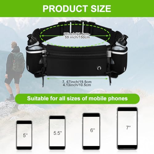 Bum Bag Sport Hip Bag met waterfles ademend met fleshouder voor hardlopen, kamperen, klimmen, fietsen, c, 1