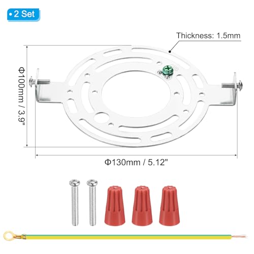 Universele montagekit voor lamp 130mm (5,12 inch), 2 sets Ronde Plafondplaat met verlichte kruisstang met schroef voor wandlamp, hanglamp