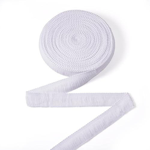 12,5M White Cotton Tassel Fringe trimmen Laces Trim Naaien Randen Trimmen Fiber Lace Trim Fringe geborduurd 27-30mm voor Home Decor gordijnen deken
