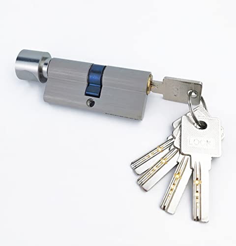 Thumb Turn Euro Cilinder Lock 40/40 (80mm), Euro Deur Lock met 5 toetsen, Anti-Collision Anti-Drill, Anti-Pick Deur Lock met sleutels, hoge beveiliging voor houten, UPVC en samengestelde deuren 5