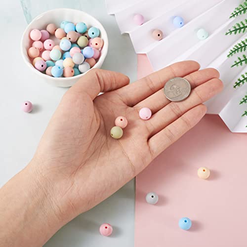 140 st. Kleurrijke Siliconen kralen Ronde Loose Spacer Rubber Kralen tellen Sorteren kralen voor DIY ketting Keychains sieraden maken gat: 1.4mm 4