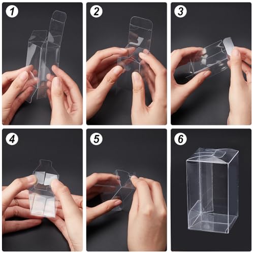 30 st Transparante kunststof PVC doos, 3.8x3.8x6.5cm Clear Cube Cadeauverpakking Dozen Trouwfeest Favor Boxen voor snoep koekjes Cake Chocolade Cadeau en mallen 3