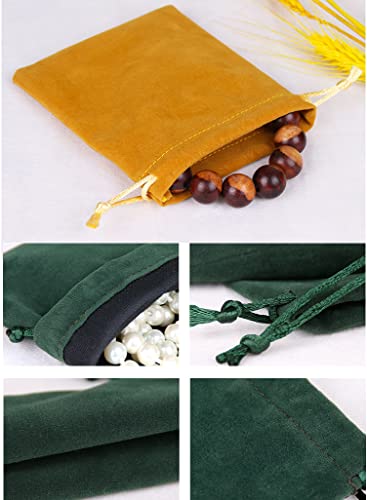 12 stuks fluwelen zakjes, sieraden zakjes, kleine koord stof zakjes, fluwelen zakjes, geschenktassen, stof zakjes om te vullen voor sieraden, bruiloft, kerstmis, verjaardag, feest, geschenk, 13 x 18 cm, donker groen 4