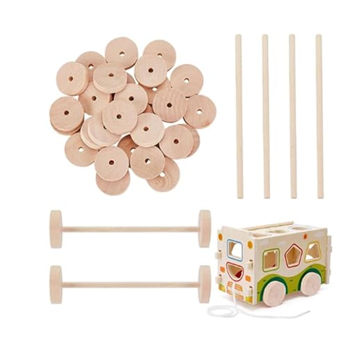 Onafgewerkt Houten Wielen voor Ambacht, DIY Houten Stukken voor Schilderen en Decoraties met Kerstboom Base 3