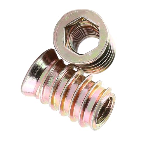 20 stuks invoegen Noten, Carbon Steel Hex Drive met draad voor houten meubelen (M10*25mm) 3